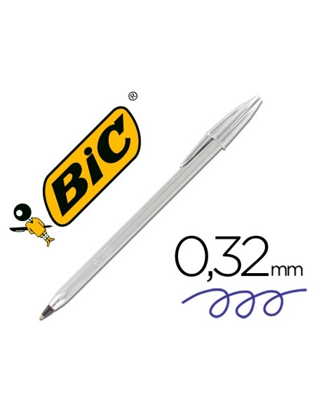 BOLIGRAFO BIC CRISTAL CELEBRATION PLATA TINTA NEGRA UNIDAD