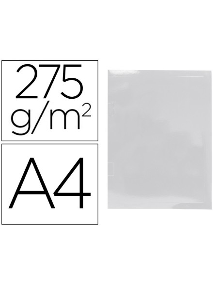 SUBCARPETA PLASTIFICADA GIO DIN A4 BLANCA CON CUBRE GRAPAS 275 G/M