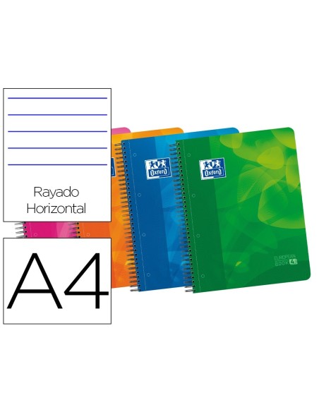 BLOC ESPIRAL OXFORD TAPA POLIPROPILENO MICROPERFORADO DIN A4 120 HOJAS 90 GR HORIZONTAL