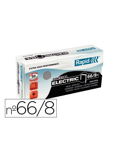 GRAPAS RAPID N. 66/8+ GALVANIZADAS SUPER STRONG CAJA DE 5000 UNIDADES