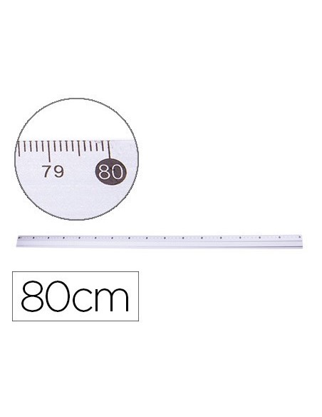 REGLA Q-CONNECT METALICA ALUMINIO 80 CM