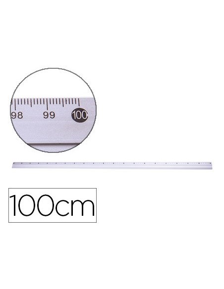 REGLA Q-CONNECT METALICA ALUMINIO 100 CM