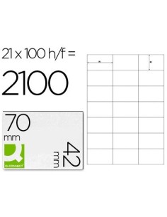 ETIQUETA ADHESIVA Q-CONNECT KF10648 TAMAÑO 70X42 MM FOTOCOPIADORA LASER INK-JET CAJA CON 100 HOJAS DIN A4