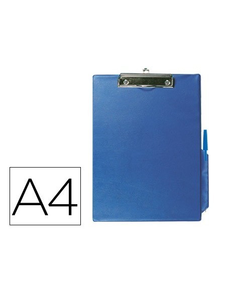 PORTANOTAS Q-CONNECT MINICLIPS PVC DIN A4 AZUL