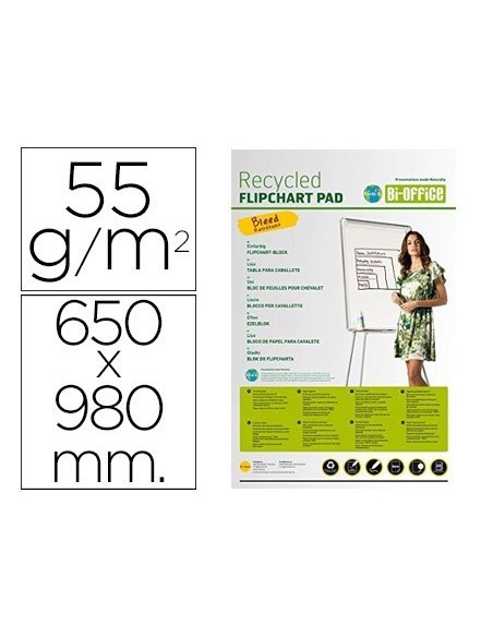 BLOC CONGRESO BI-OFFICE PAPEL RECICLADO 55 GRS 650X980 MM