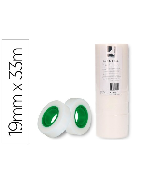 CINTA ADHESIVA Q-CONNECT 33 MT X 19 MM INVISIBLE CAJA DE 8 UNIDADES
