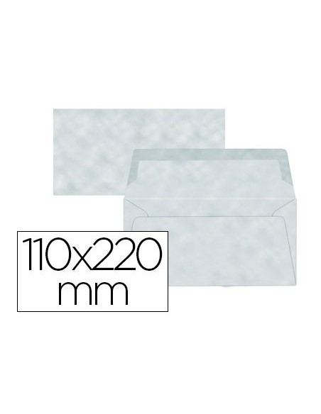 SOBRE LIDERPAPEL AMERICANO AZUL PERGAMINO 110X220 MM 80 G/M PACK DE 9 UNIDADES