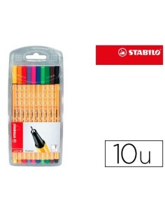 ROTULADOR STABILO PUNTA DE FIBRA POINT 88 ESTUCHE DE 10 COLORES SURTIDOS