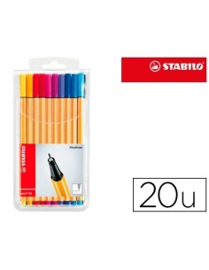 ROTULADOR STABILO PUNTA DE FIBRA POINT 88 ESTUCHE DE 20 COLORES SURTIDOS