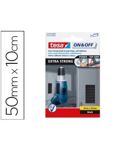 VELCRO AUTOADHESIVO TESA TIRAS 10 CM X 50 MM COLOR NEGRO BLISTER DE 2 UNIDADES UNIDADES