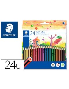 LAPICES DE COLORES STAEDTLER WOPEX ECOLOGICO 24 COLORES EN CAJA DE CARTON