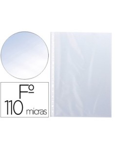 FUNDA MULTITALADRO Q-CONNECT FOLIO PVC 110 MICRAS CRISTAL CAJA 100 UNIDADES