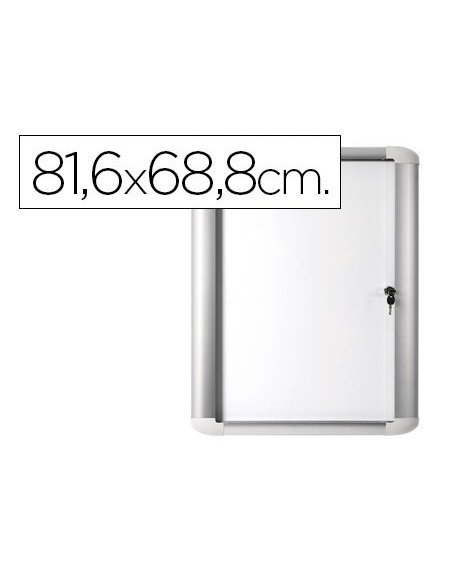 VITRINA DE ANUNCIO BI-OFFICE MAGNETICA 816X688 MM PARA EXTERIOR CON MARCO DE ALUMINIO Y CERRADURA