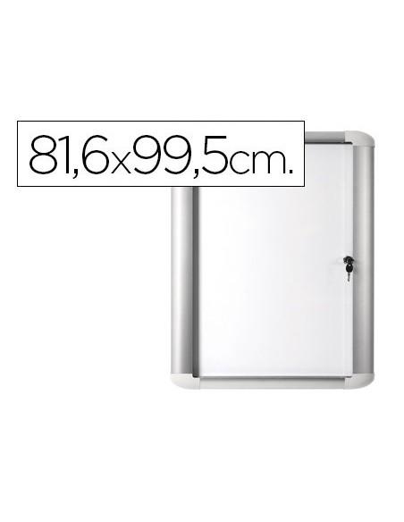VITRINA DE ANUNCIO BI-OFFICE MAGNETICA 816X995 MM PARA EXTERIOR CON MARCO DE ALUMINIO Y CERRADURA