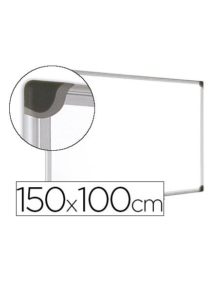 PIZARRA BLANCA BI-OFFICE MAGNETICA MAYA W CERAMICA VITRIFICADA MARCO DE ALUMINIO 150 X 100 CM CON BANDEJA PARA