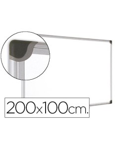 PIZARRA BLANCA BI-OFFICE MAGNETICA MAYA W CERAMICA VITRIFICADA MARCO DE ALUMINIO 200 X 100 CM CON BANDEJA PARA