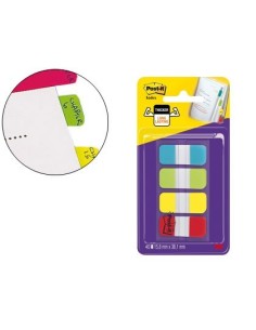 BANDERITAS SEPARADORAS RIGIDAS DISPENSADOR 4 COLORES AMARILLO AZUL LIMA Y ROJO POST-IT INDEX 676-ALYR-EU