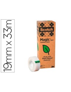 CINTA ADHESIVA SCOTCH MAGIC 33 MT X 19 MM PACK DE 9 UNIDADES