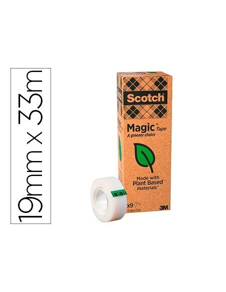 CINTA ADHESIVA SCOTCH MAGIC 33 MT X 19 MM PACK DE 9 UNIDADES
