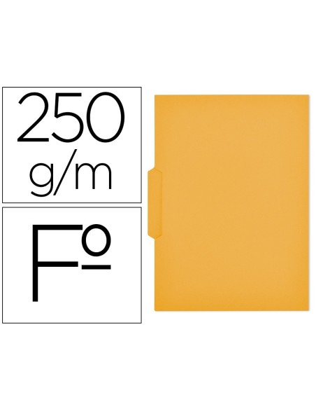 SUBCARPETA CARTULINA GIO FOLIO PESTAÑA CENTRAL 250 G/M2 AMARILLO