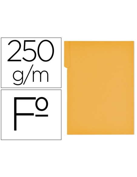 SUBCARPETA CARTULINA GIO FOLIO PESTAÑA DERECHA 250 G/M2 AMARILLO