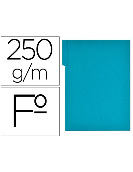 SUBCARPETA CARTULINA GIO FOLIO PESTAÑA DERECHA 250 G/M2 AZUL