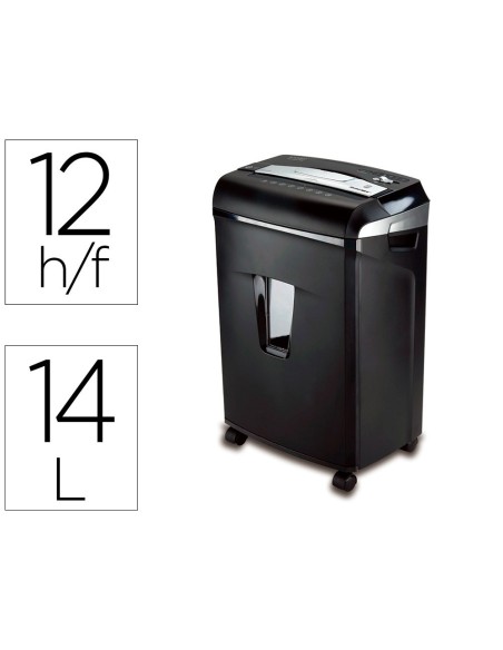 DESTRUCTORA DE DOCUMENTOS Q-CONNECT ANTIATASCOS CAPACIDAD DE CORTE 12 H CLIPS GRAPAS Y TARJETAS 14L