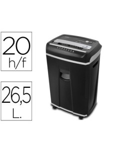 DESTRUCTORA DE DOCUMENTOS Q-CONNECT ANTIATASCOS SEGURIDAD 4P CAPACIDAD DE CORTE 20H CLIPS GRAPAS TARJETAS Y CD 26L