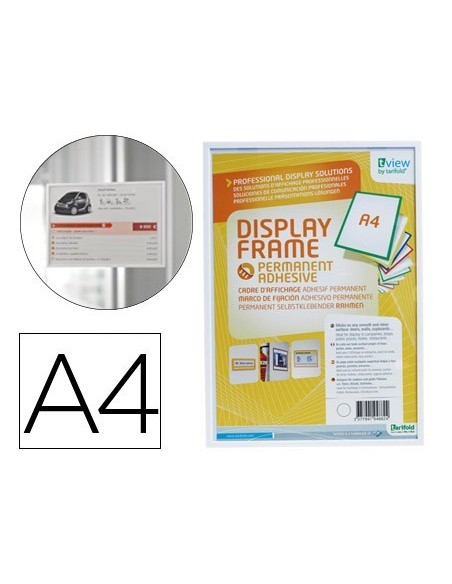 FUNDA PARA COLGAR TARIFOLD DIN A4 ADHESIVA BLANCO