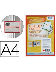 FUNDA PARA COLGAR TARIFOLD DIN A4 ADHESIVA ROJO