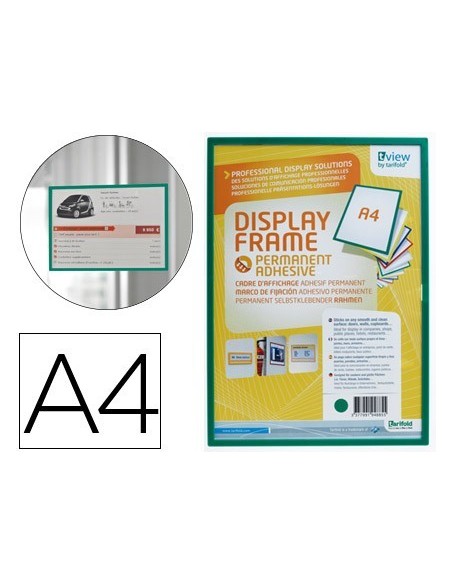 FUNDA PARA COLGAR TARIFOLD DIN A4 ADHESIVA VERDE