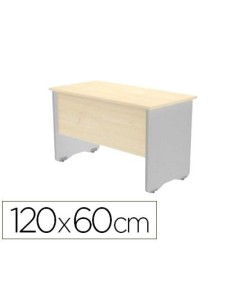 MESA OFICINA ROCADA SERIE WORK 120X60 CM ACABADO AB04 ALUMINIO/BLANCO