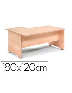 MESA ROCADA SERIE WORK 180X120 CM DERECHA ACABADO AA01 HAYA/HAYA