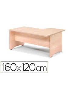 MESA ROCADA SERIE WORK 160X120 CM IZQUIERDA ACABADO AA01 HAYA/HAYA