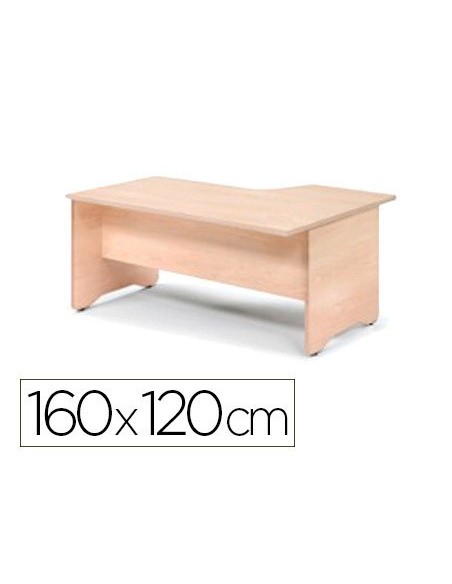 MESA ROCADA SERIE WORK 160X120 CM IZQUIERDA ACABADO AA01 HAYA/HAYA