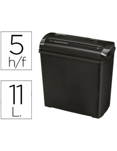 DESTRUCTORA DE DOCUMENTOS FELLOWES P-25S CAPACIDAD DE CORTE 5 HOJAS CORTE EN TIRAS PAPELERA 11 LITROS