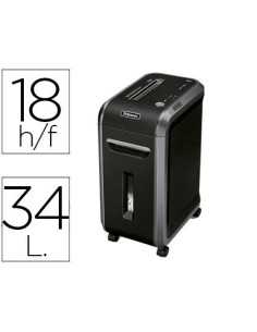 DESTRUCTORA DE DOCUMENTOS FELLOWES 99CI CAPACIDAD DE CORTE 18 HOJAS DESTRUYE GRAPAS CLIPS TARJETAS Y CD
