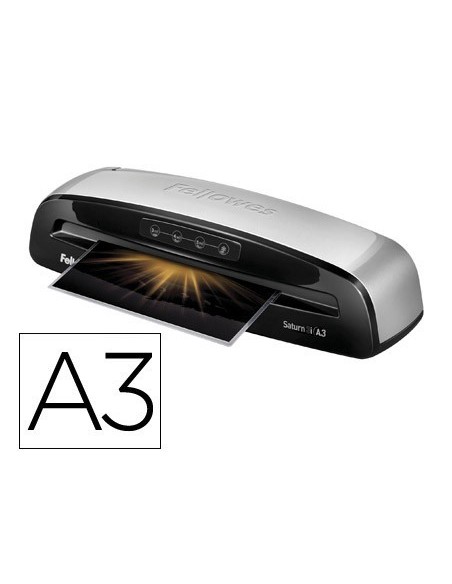 PLASTIFICADORA FELLOWES SATURN 3I DIN A3 2 RODILLOS SISTEMA ANTIATASCO HASTA 125 MICRAS