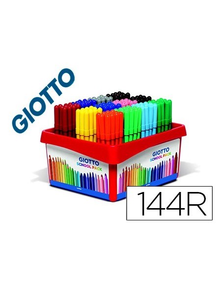 ROTULADOR GIOTTO TURBO COLOR SCHOOL PACK DE 144 UNIDADES 12 COLORES X 12 UNIDADES
