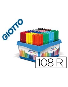 ROTULADOR GIOTTO TURBO MAXI SCHOOL PACK DE 108 UNIDADES 12 COLORES X 9 UNIDADES