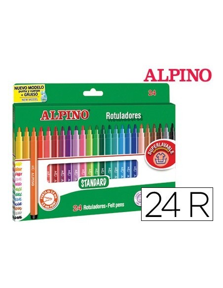 ROTULADOR ALPINO STANDARD CAJA DE 24 COLORES SURTIDOS