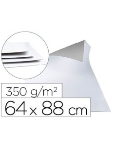 CARTONCILLO GRIS LIDERPAPEL CON UNA CARA BLANCA 350 GR 64X88 CM PAQUETE DE 1 KG (5 HOJAS)