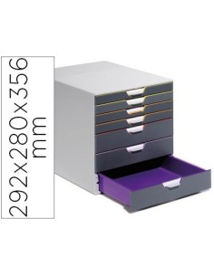 FICHERO CAJONES DE SOBREMESA DURABLE VARICOLOR APILABLES 7 CAJONES PLASTICO 292X280X356 MM