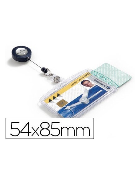 IDENTIFICADOR CON CORDON EXTENSIBLE DURABLE DOBLE USO VERTICAL/HORIZONTAL 54X85 MM