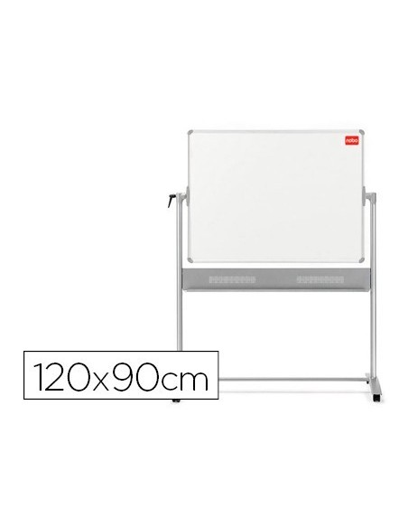 PIZARRA BLANCA NOBO MOVIL PRESTIGE MAGNETICA DE ACERO VITRIFICADO MARCO ALUMINIO NEGRO 1200X900 MM