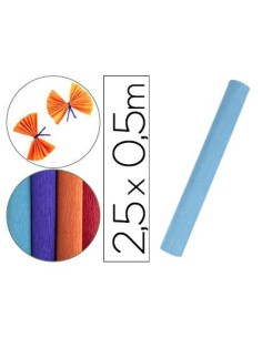 PAPEL CRESPON LIDERPAPEL ROLLO DE 50 CM X 2,5 M 85G/M2 CELESTE