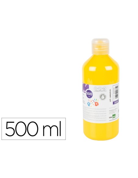 PINTURA DEDOS LIDERPAPEL BOTELLA DE 500 ML AMARILLO