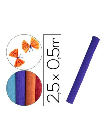 PAPEL CRESPON LIDERPAPEL ROLLO DE 50 CM X 2,5 M 85G/M2 AZUL