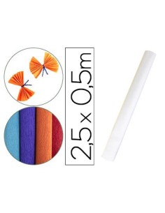 PAPEL CRESPON LIDERPAPEL ROLLO DE 50 CM X 2,5 M 85G/M2 BLANCO