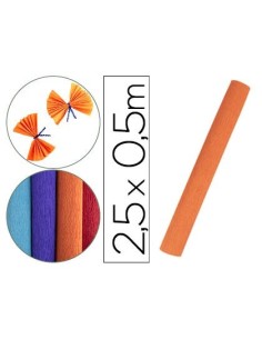 PAPEL CRESPON LIDERPAPEL ROLLO DE 50 CM X 2,5 M 85G/M2 NARANJA